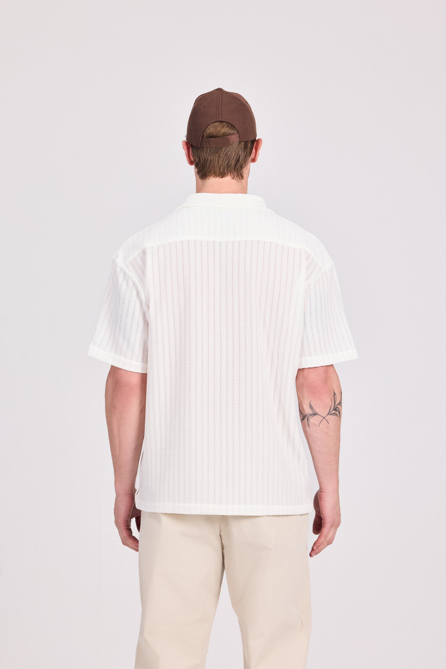 Lace-Knit Short Sleeve Shirt