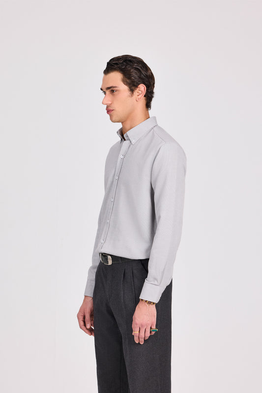 Smart Casual Poly-Cotton Jacquard Shirt