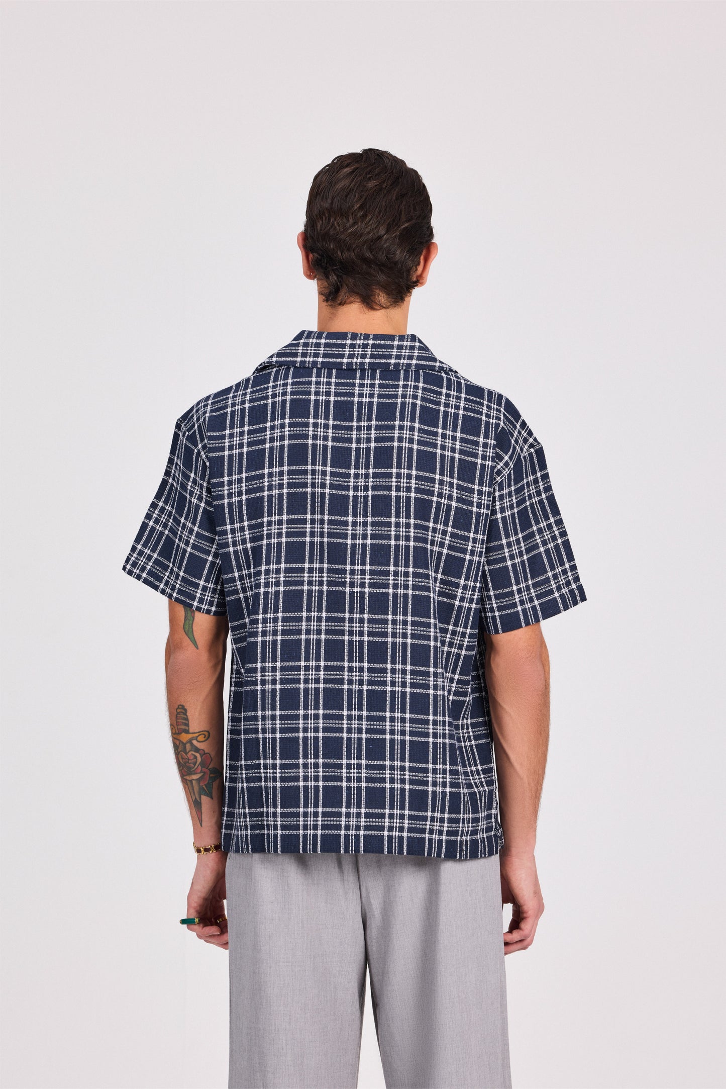Checkered 100% Cotton Short Sleeve Shirt