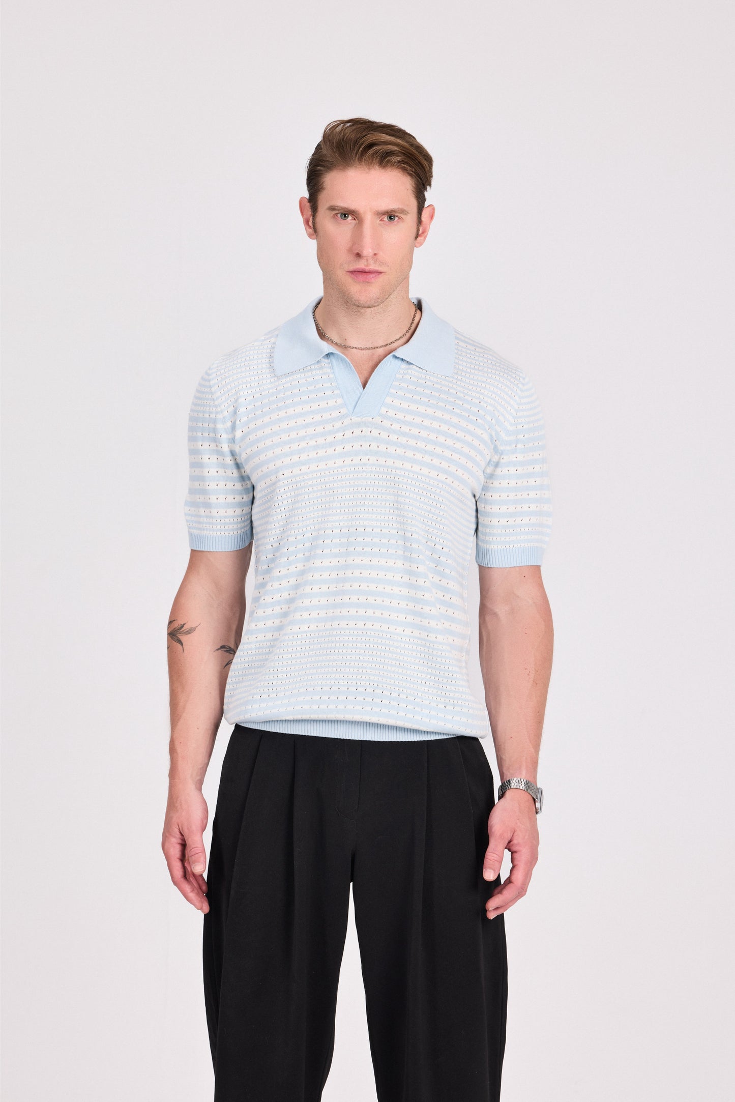 Striped Knitted Polo