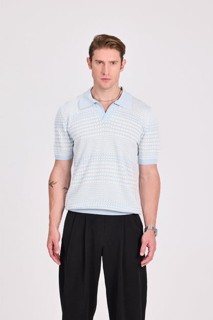 Striped Knitted Polo
