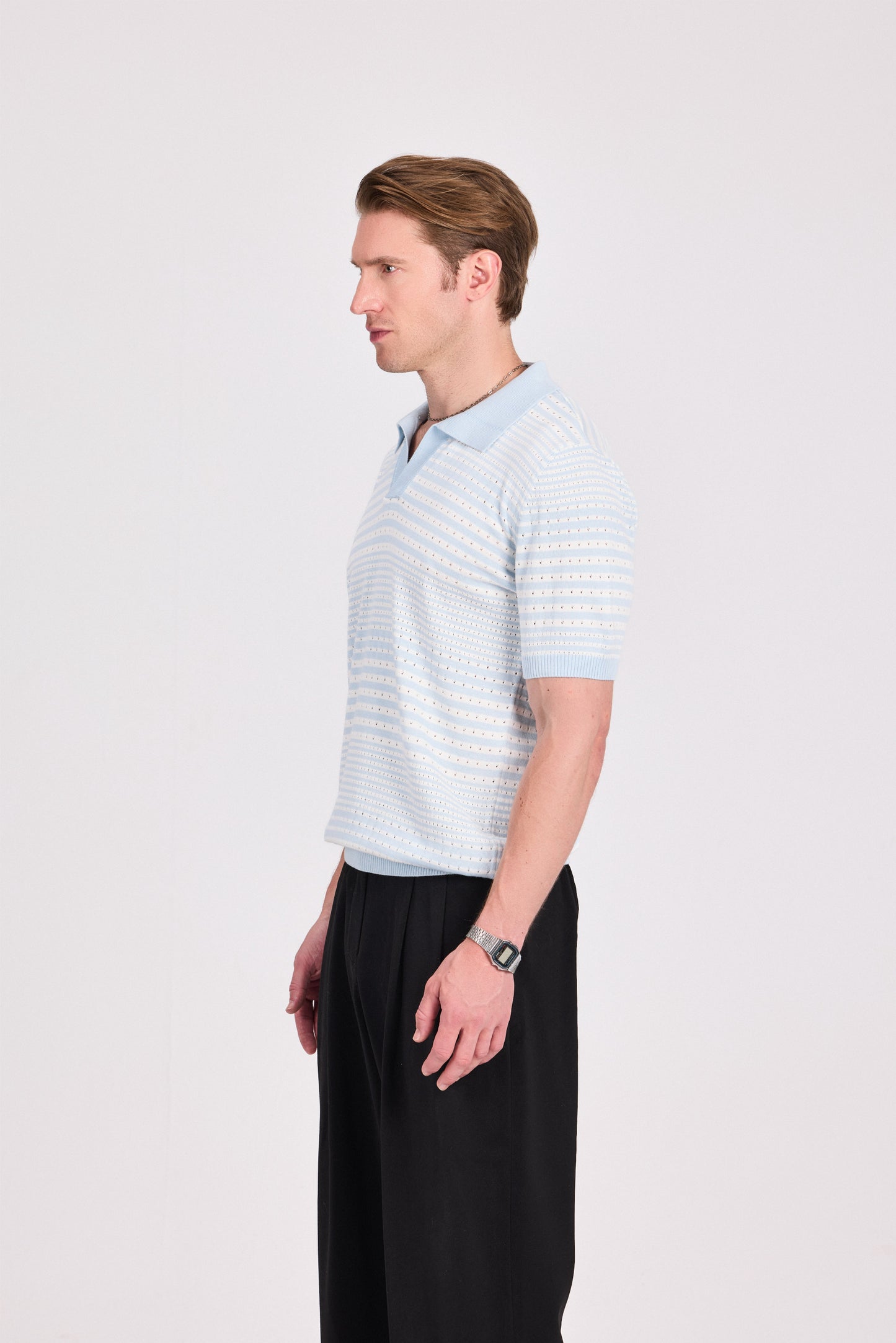 Striped Knitted Polo