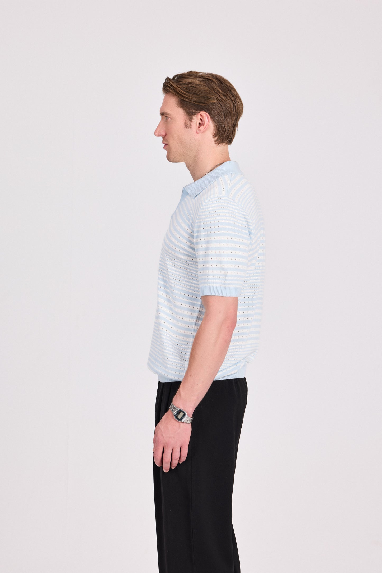 Striped Knitted Polo