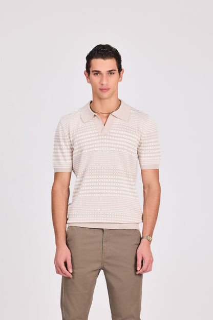 Striped Knitted Polo