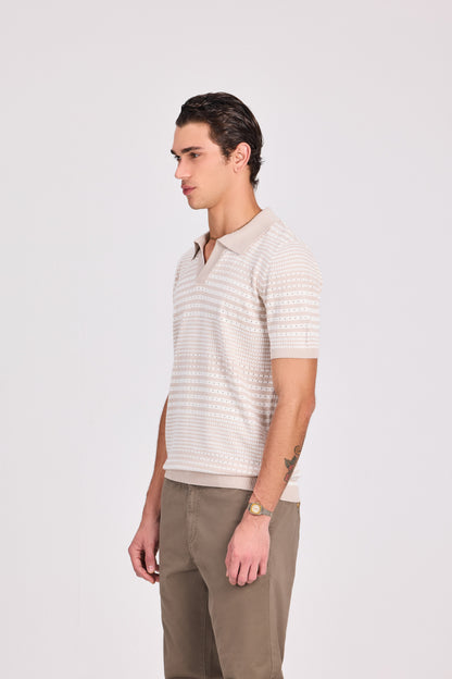 Striped Knitted Polo