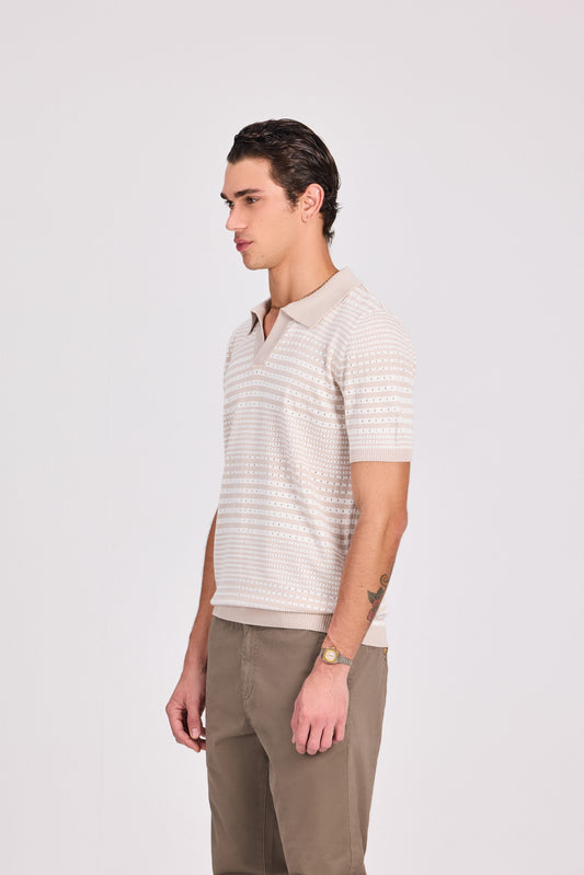 Striped Knitted Polo