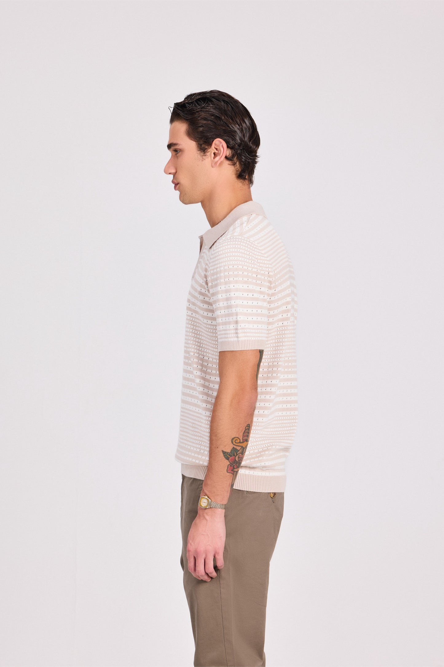 Striped Knitted Polo