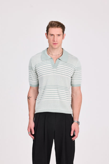 Striped Knitted Polo