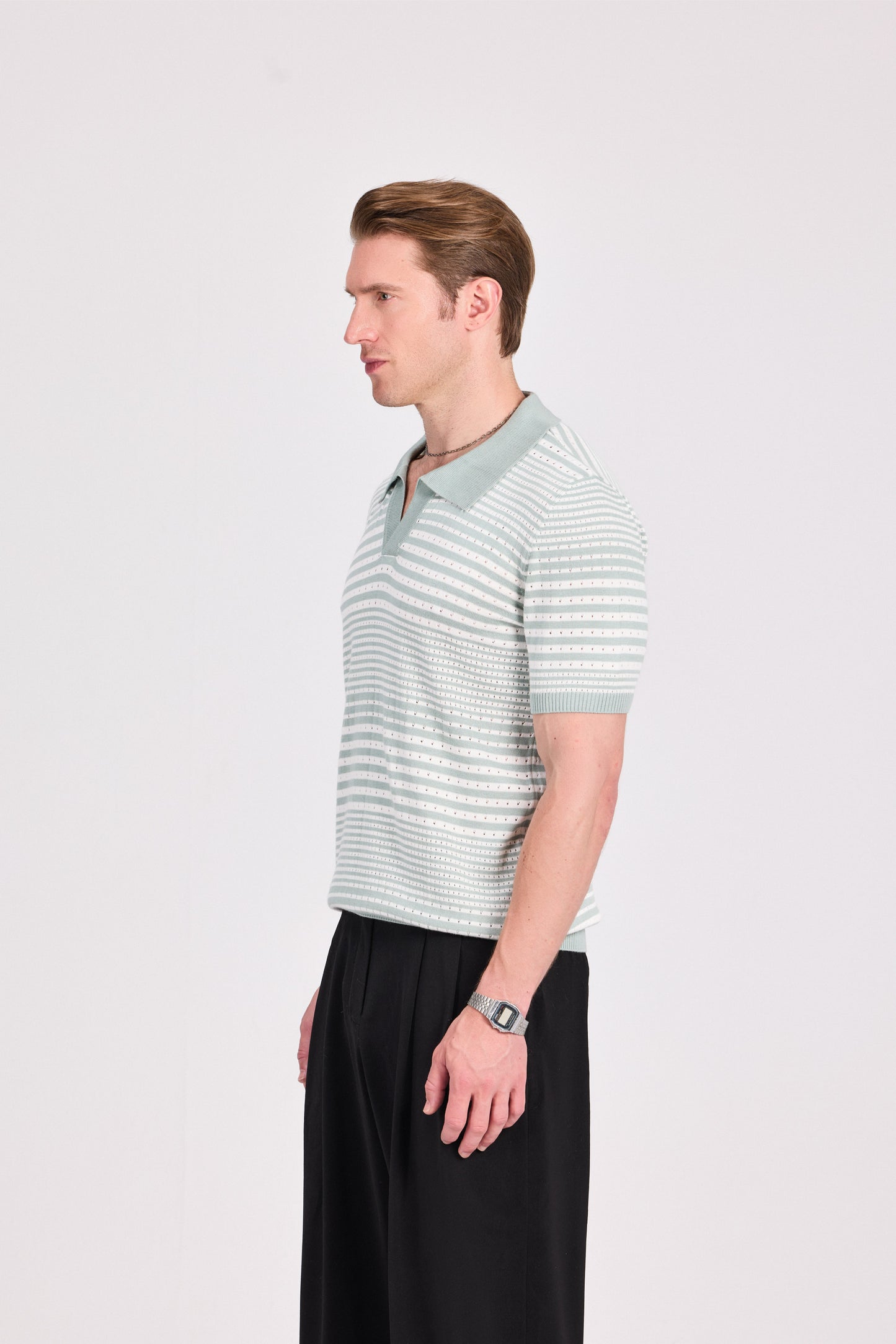 Striped Knitted Polo