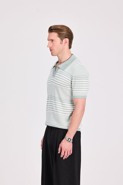 Striped Knitted Polo