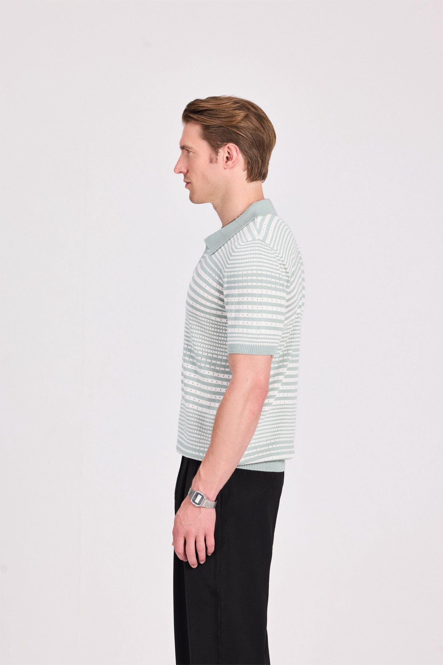 Striped Knitted Polo