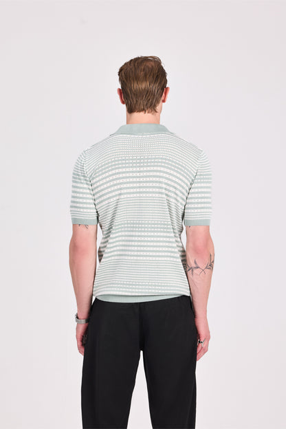 Striped Knitted Polo
