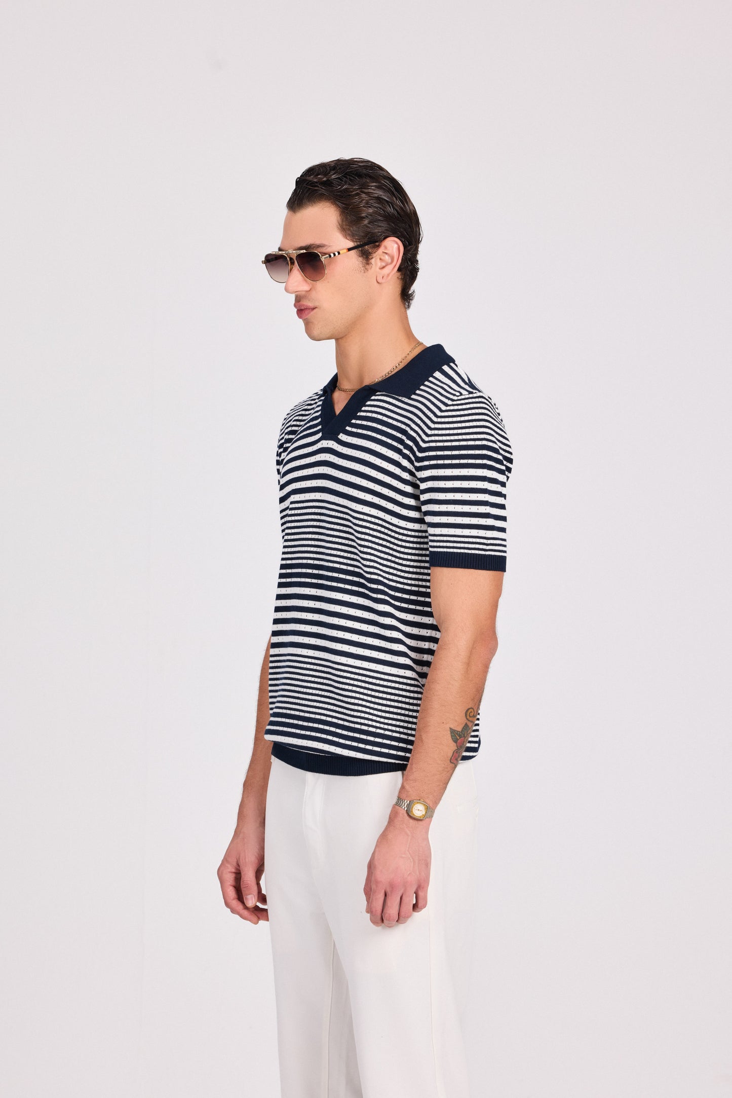 Striped Knitted Polo