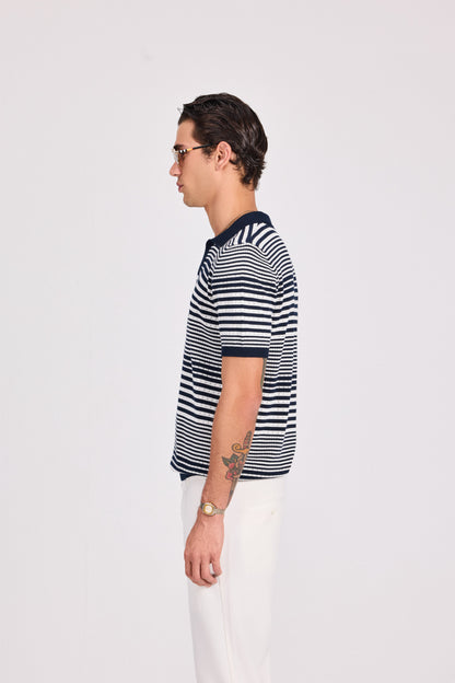 Striped Knitted Polo