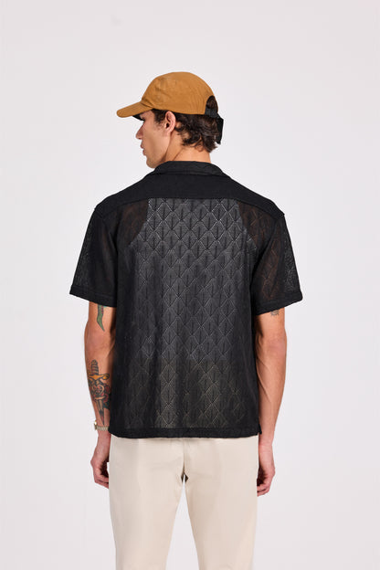 Diamond-Knit Short Sleeve Shirt
