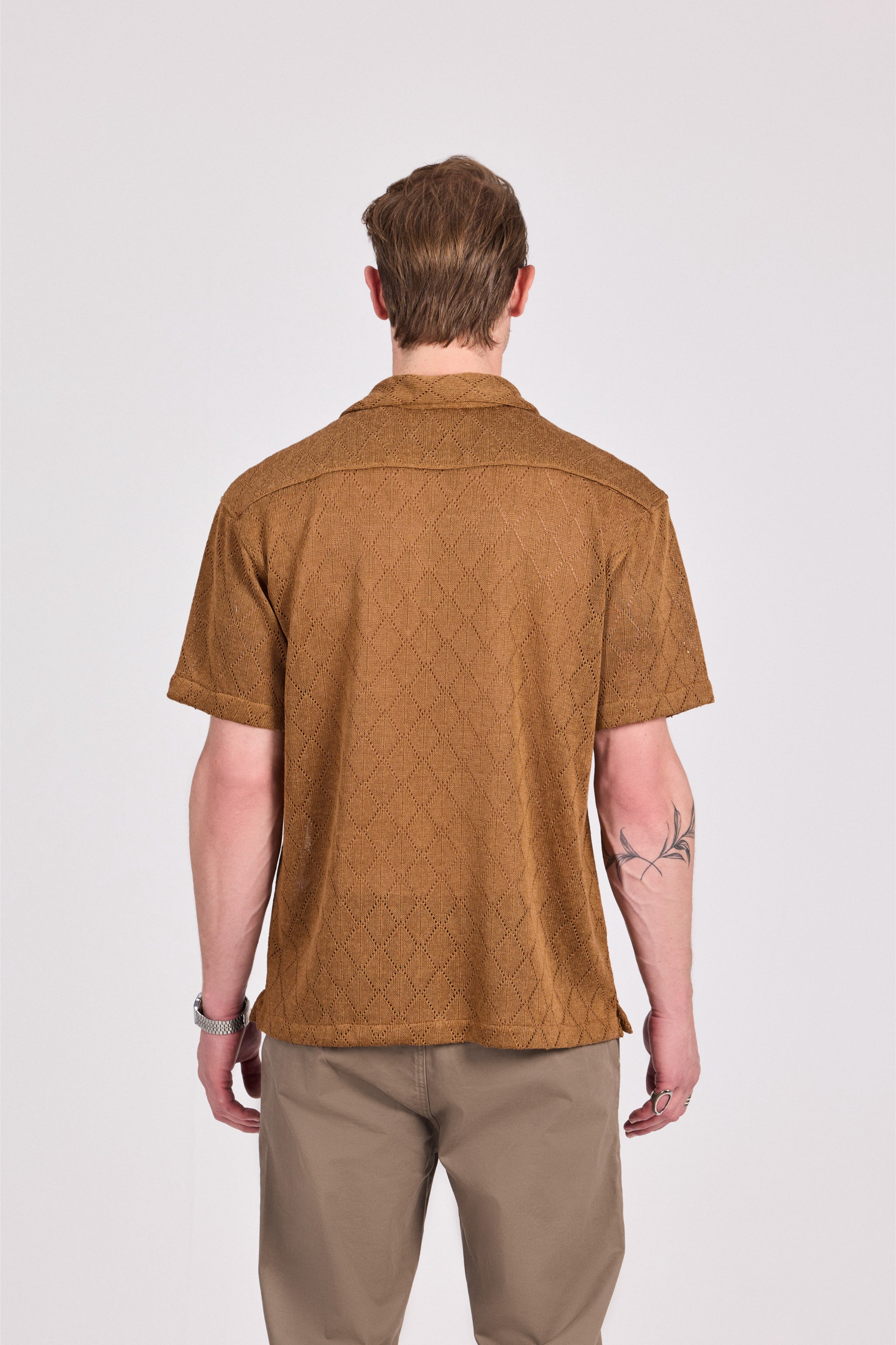 Brown Relaxed Textured Shirt