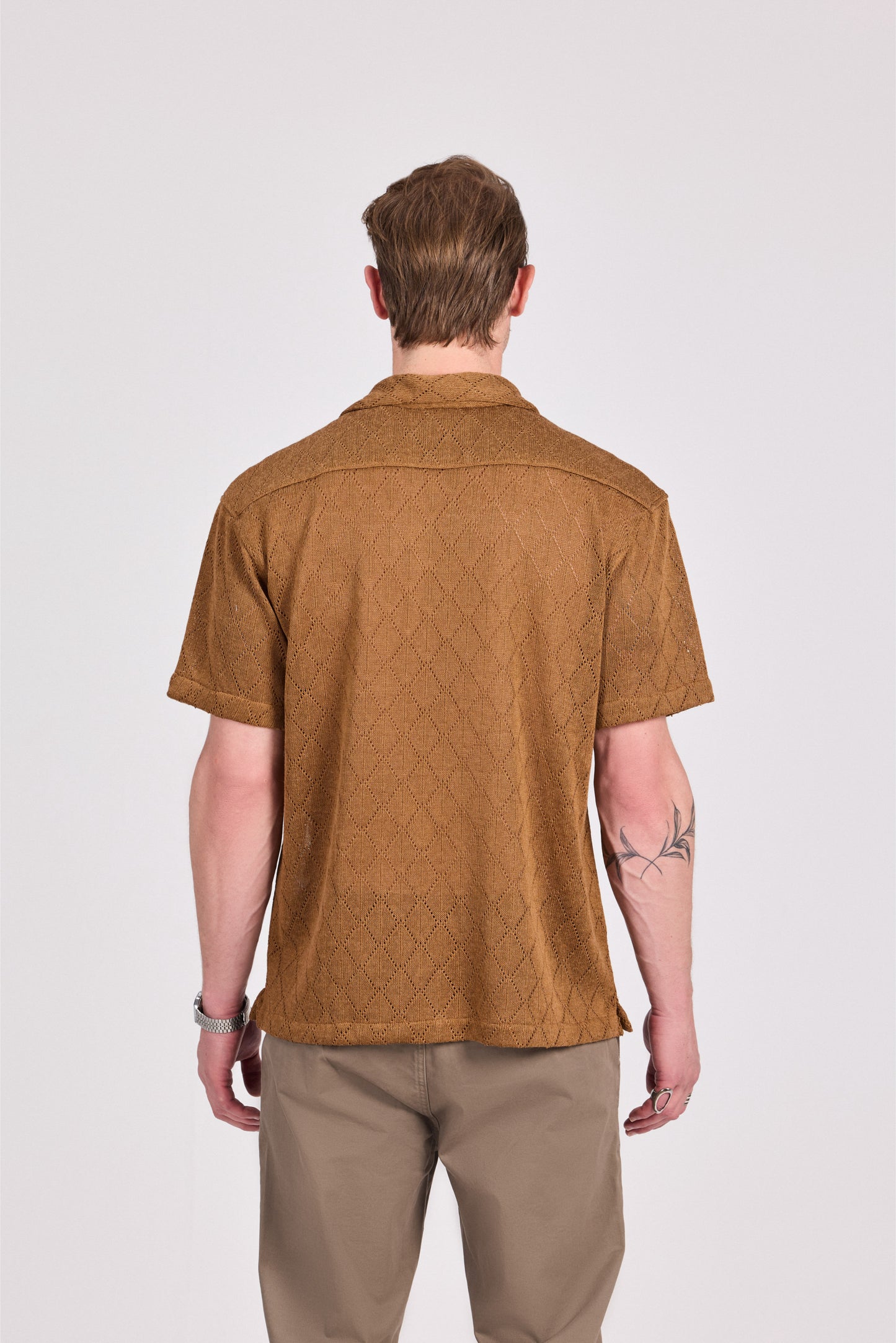 Diamond-Knit Short Sleeve Shirt