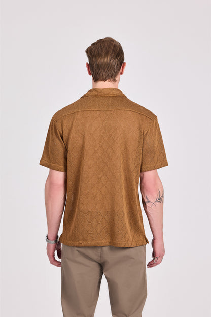 Diamond-Knit Short Sleeve Shirt