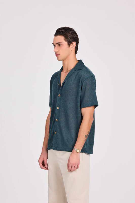 Diamond-Knit Short Sleeve Shirt