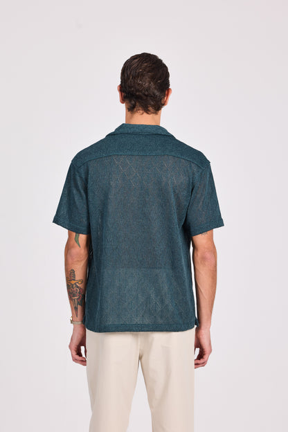 Diamond-Knit Short Sleeve Shirt