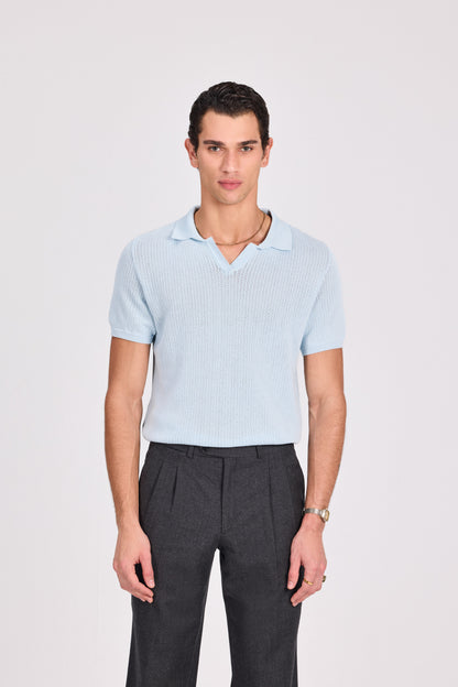 Cotton Blend Knitted Polo