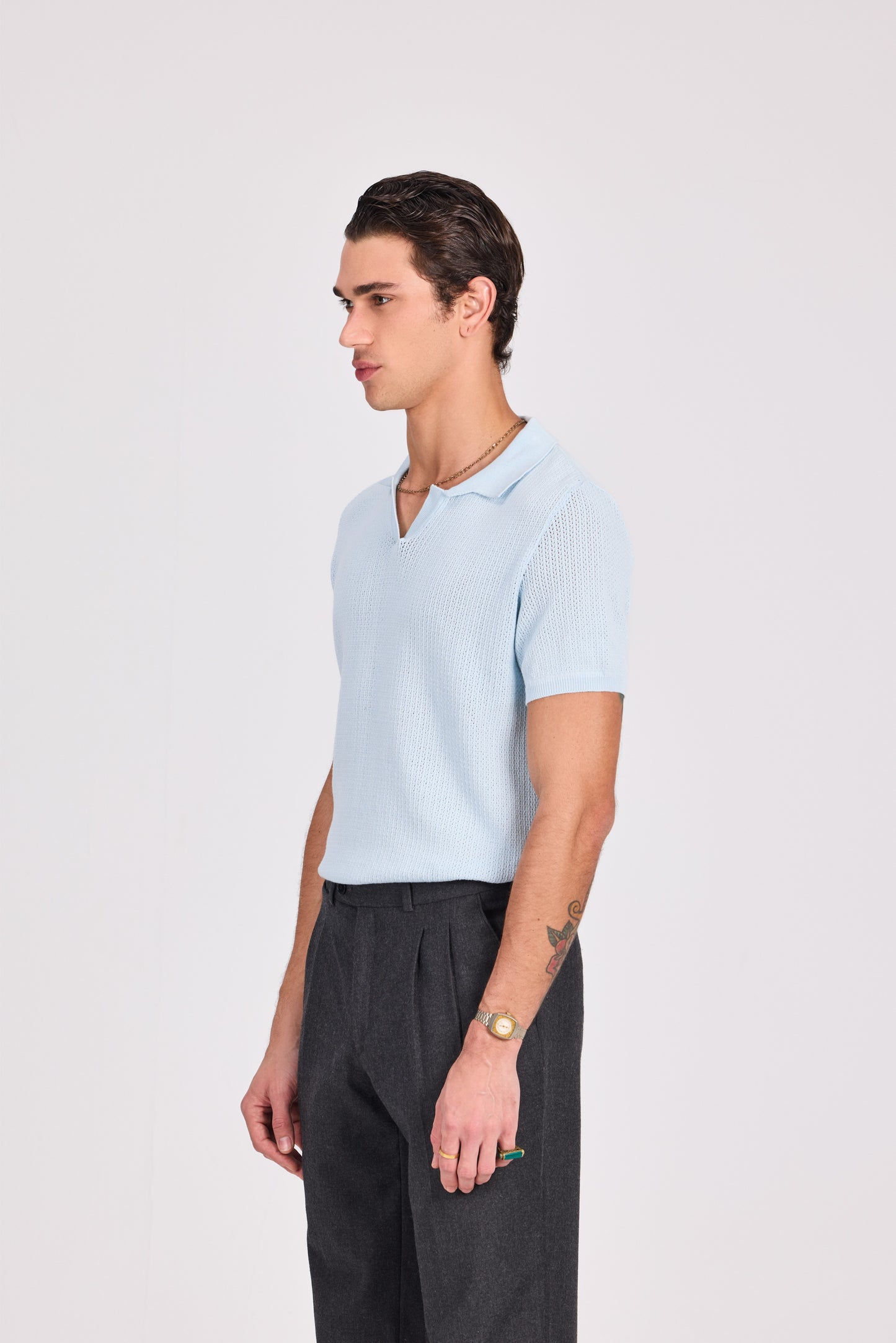 Cotton Blend Knitted Polo