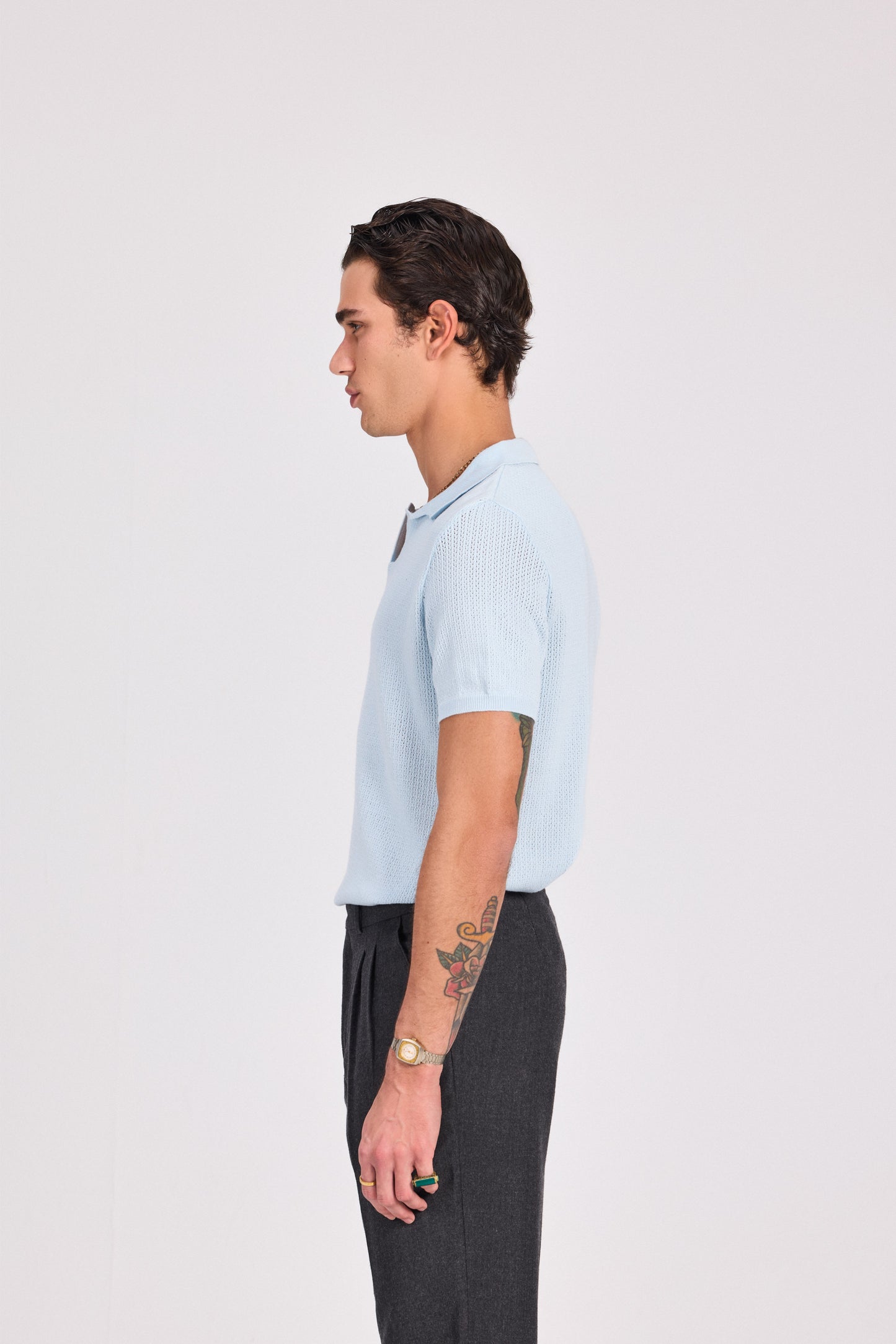 Cotton Blend Knitted Polo