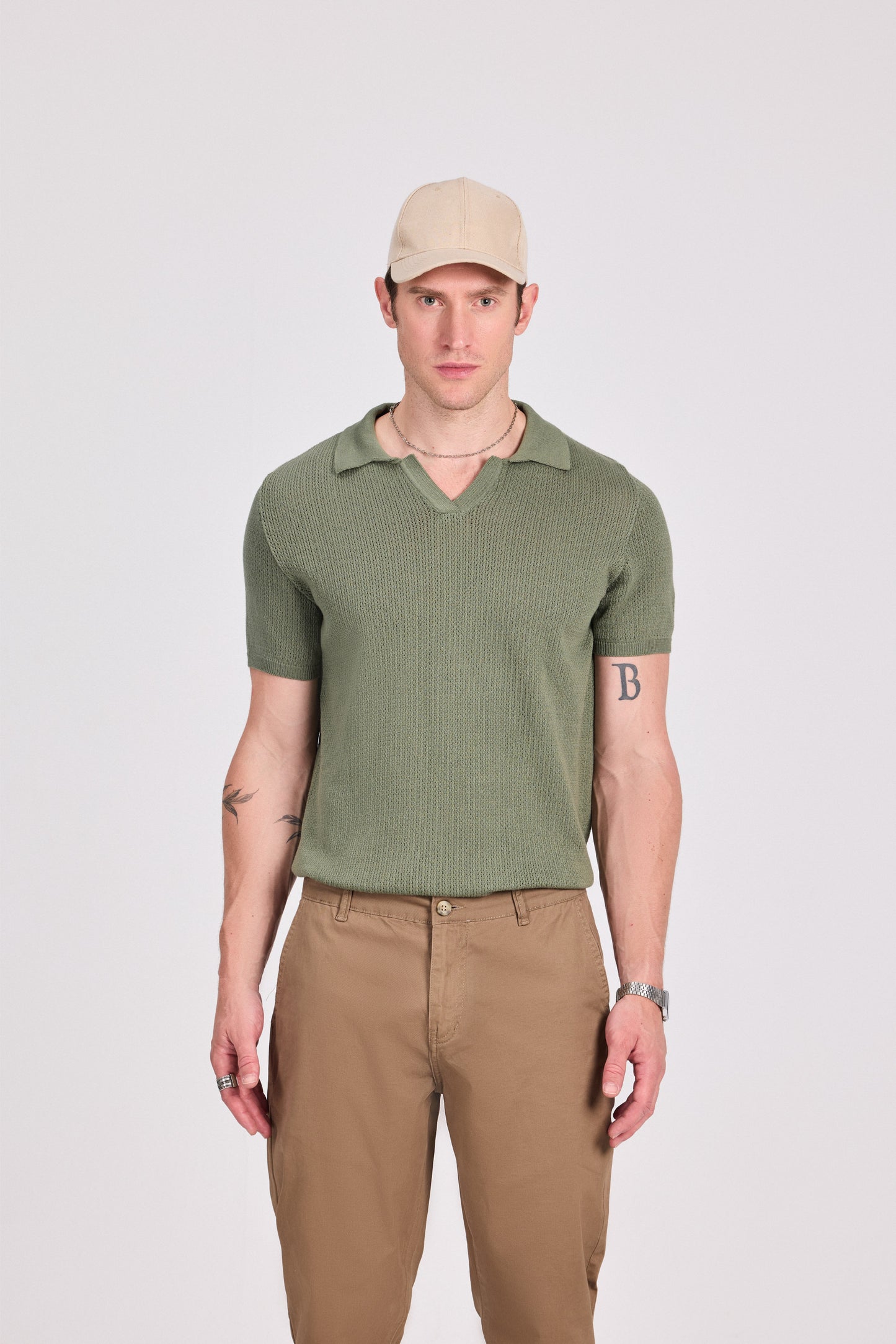 Cotton Blend Knitted Polo