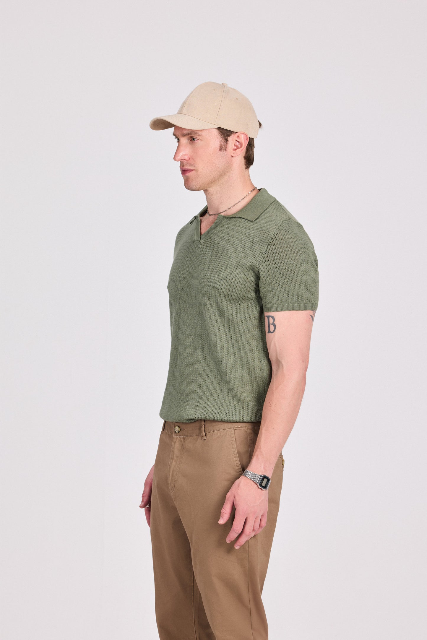 Cotton Blend Knitted Polo