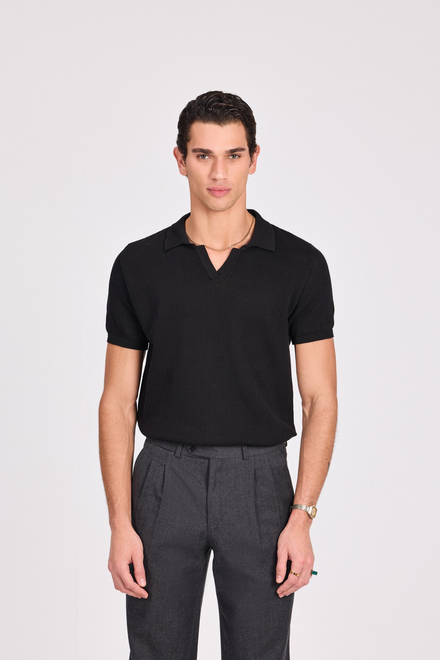 Cotton Blend Knitted Polo
