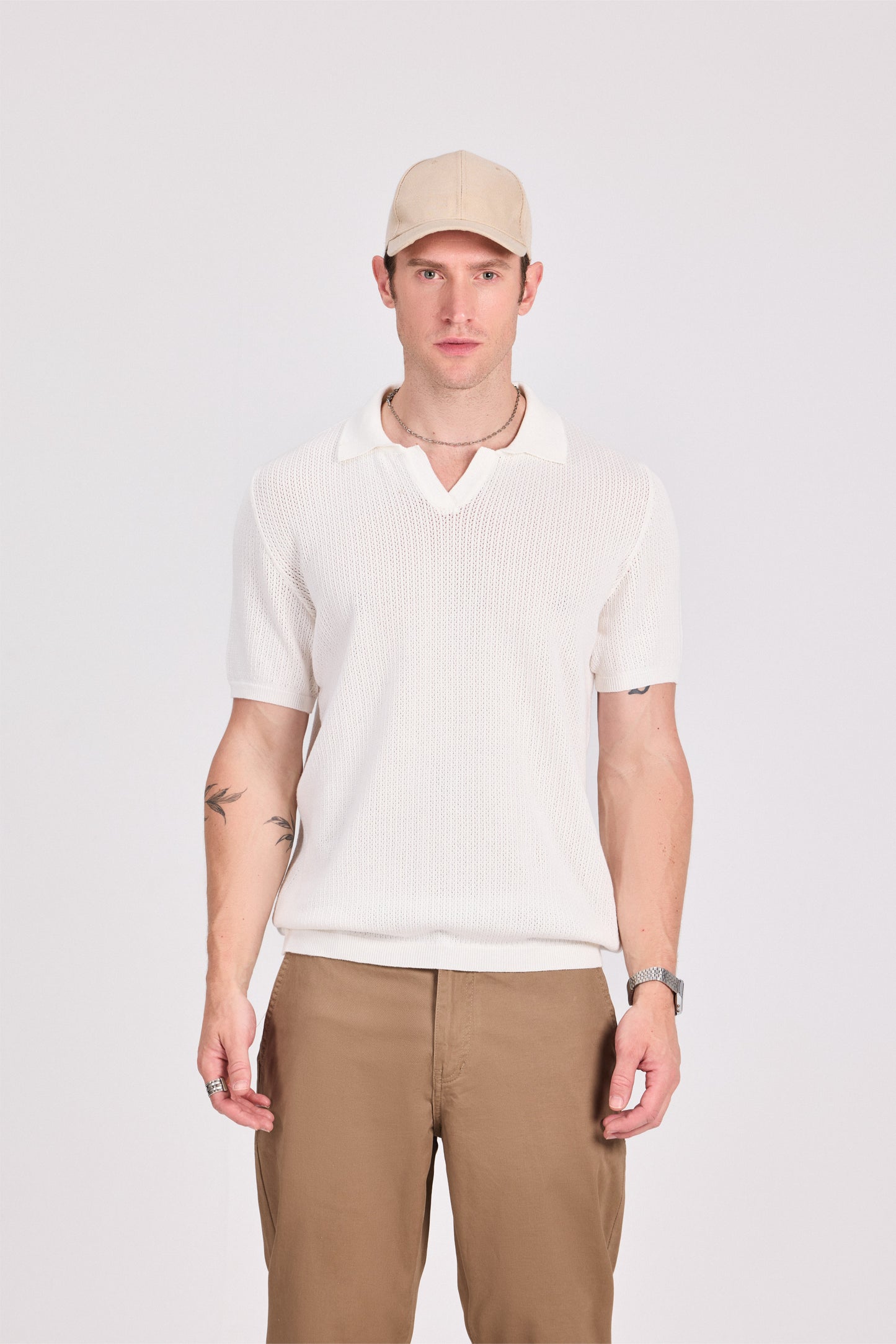 Cotton Blend Knitted Polo