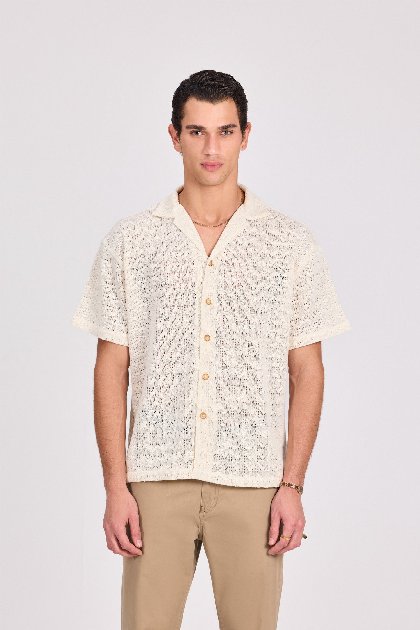 Off-White Knitted Cotton Shirt