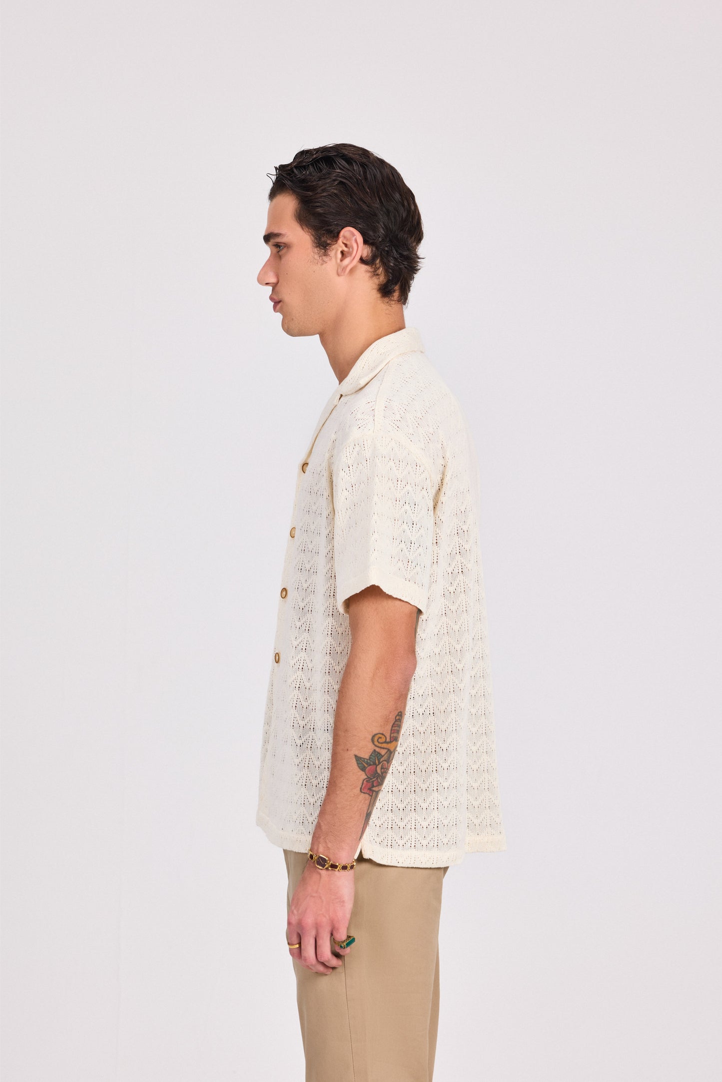 Off-White Knitted Cotton Shirt