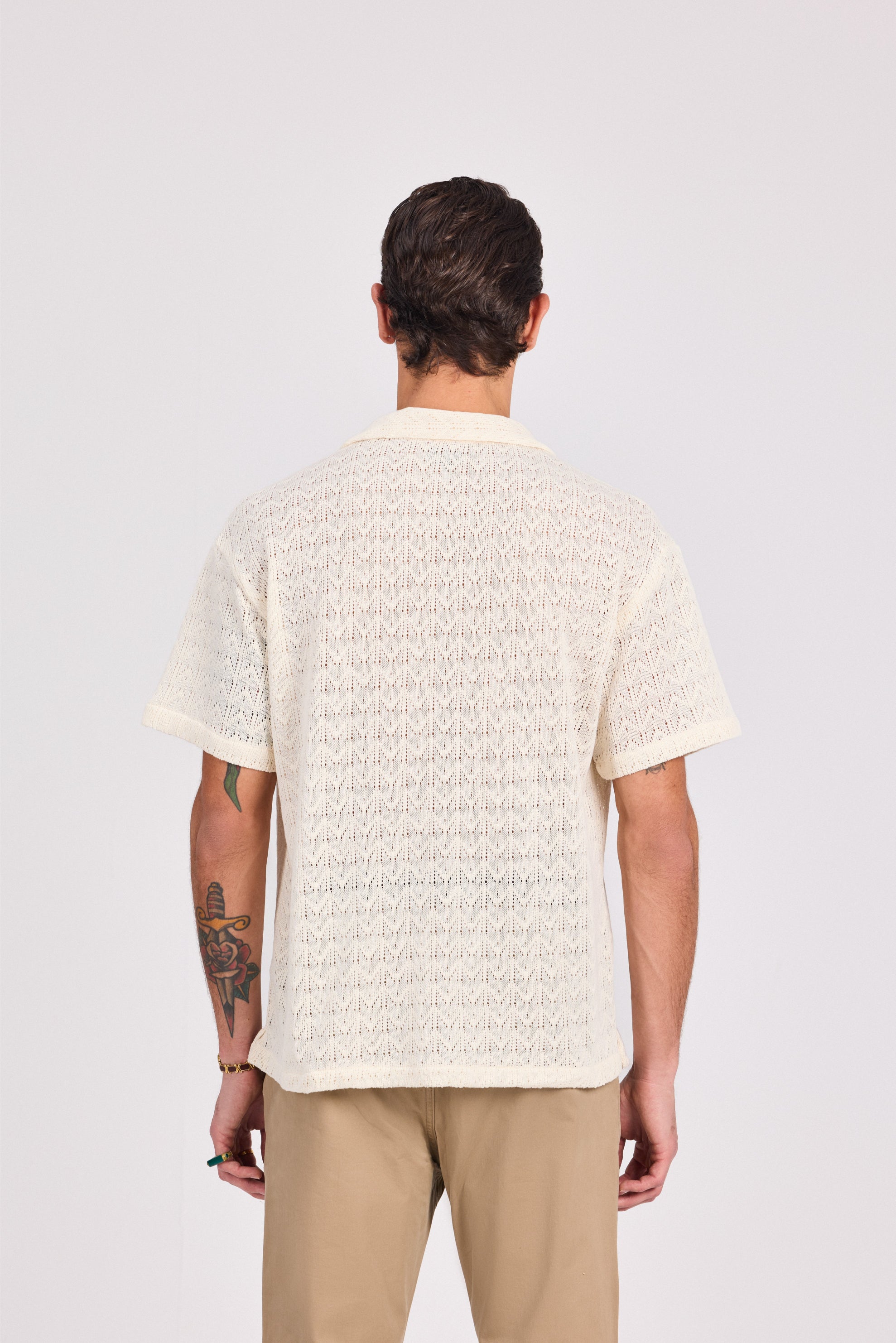 Off White Textured Shirt