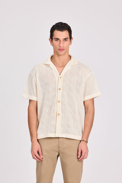 Off-White Knitted Cotton Shirt