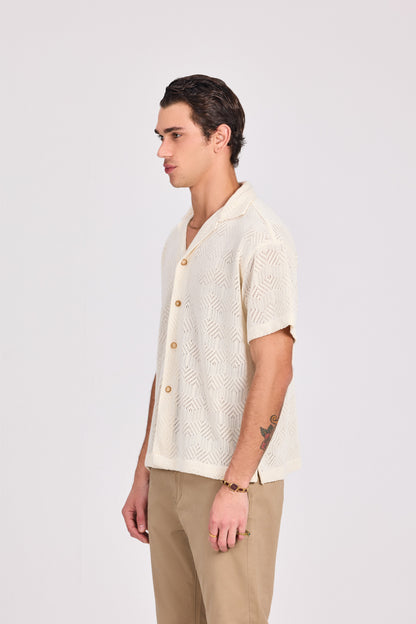 Off-White Knitted Cotton Shirt