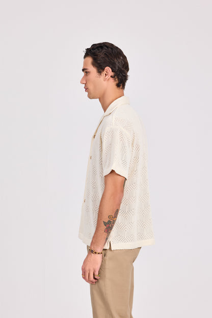 Off-White Knitted Cotton Shirt