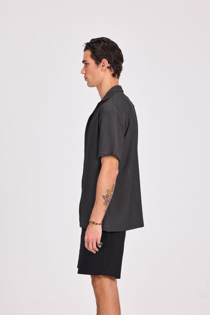 Mesh-Knit Short Sleeve Shirt