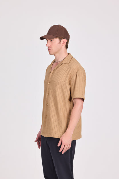 Lace-Knit Short Sleeve Shirt