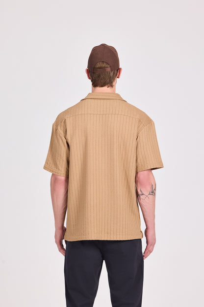 Lace-Knit Short Sleeve Shirt