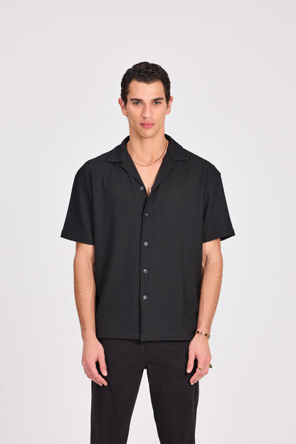 Lace-Knit Short Sleeve Shirt