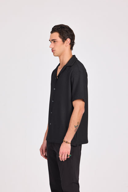 Lace-Knit Short Sleeve Shirt