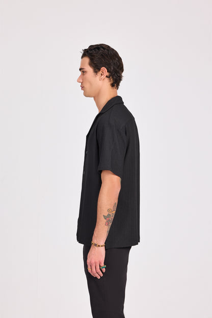 Lace-Knit Short Sleeve Shirt