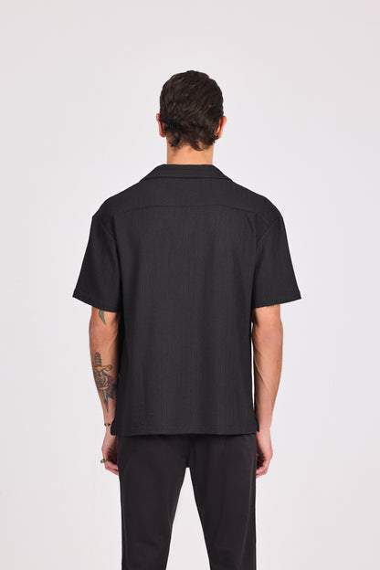 Lace-Knit Short Sleeve Shirt