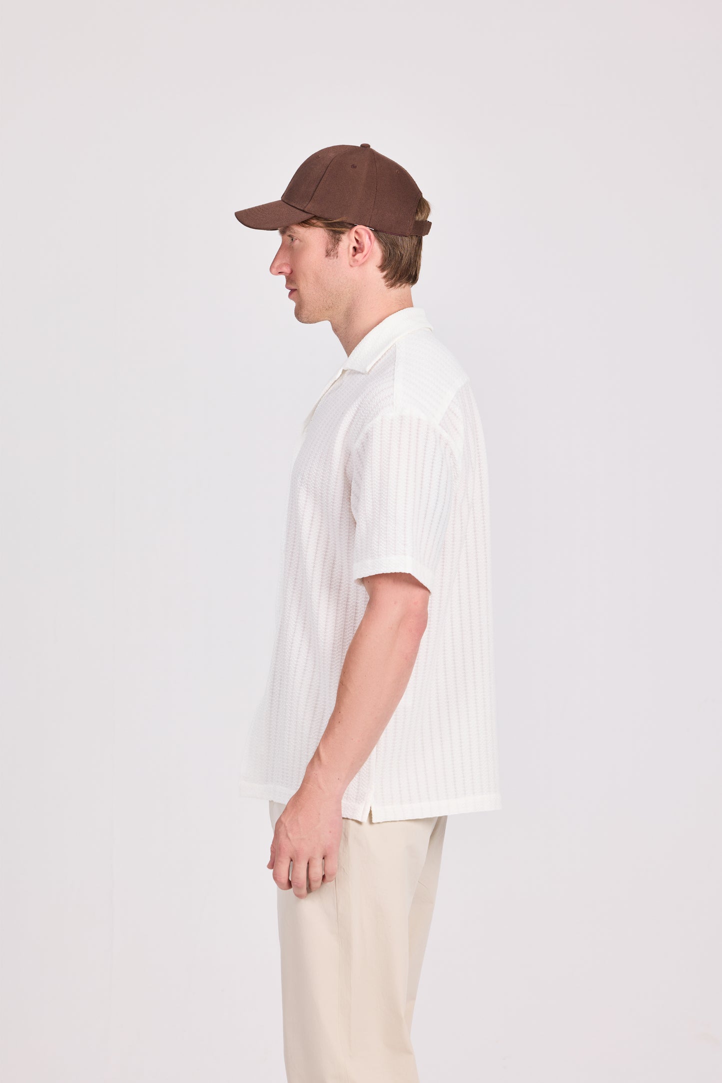 Lace-Knit Short Sleeve Shirt