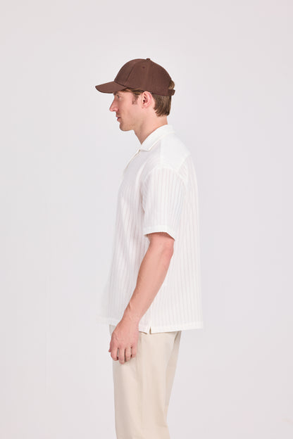 Lace-Knit Short Sleeve Shirt