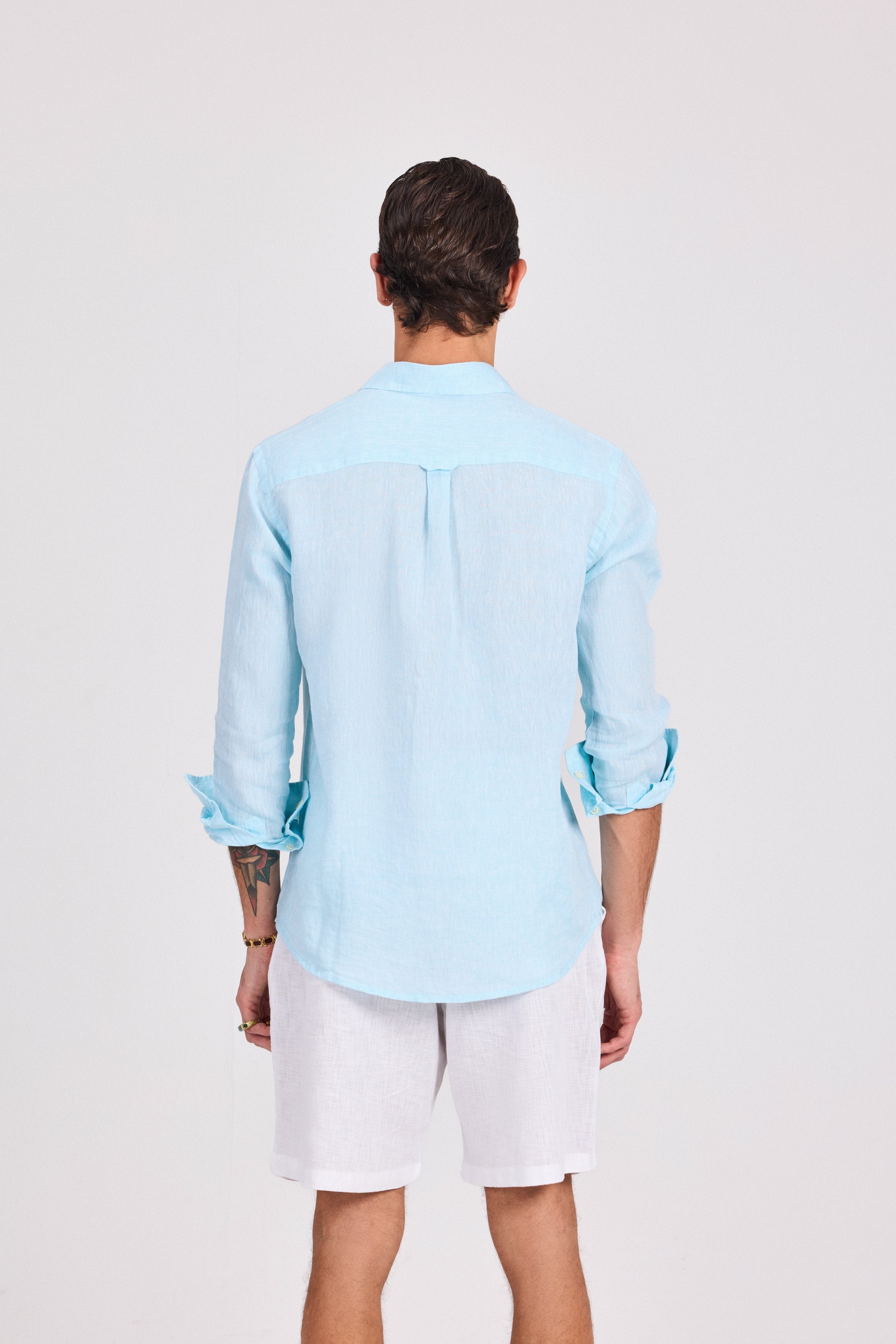 Turquoise Pure Linen Shirt