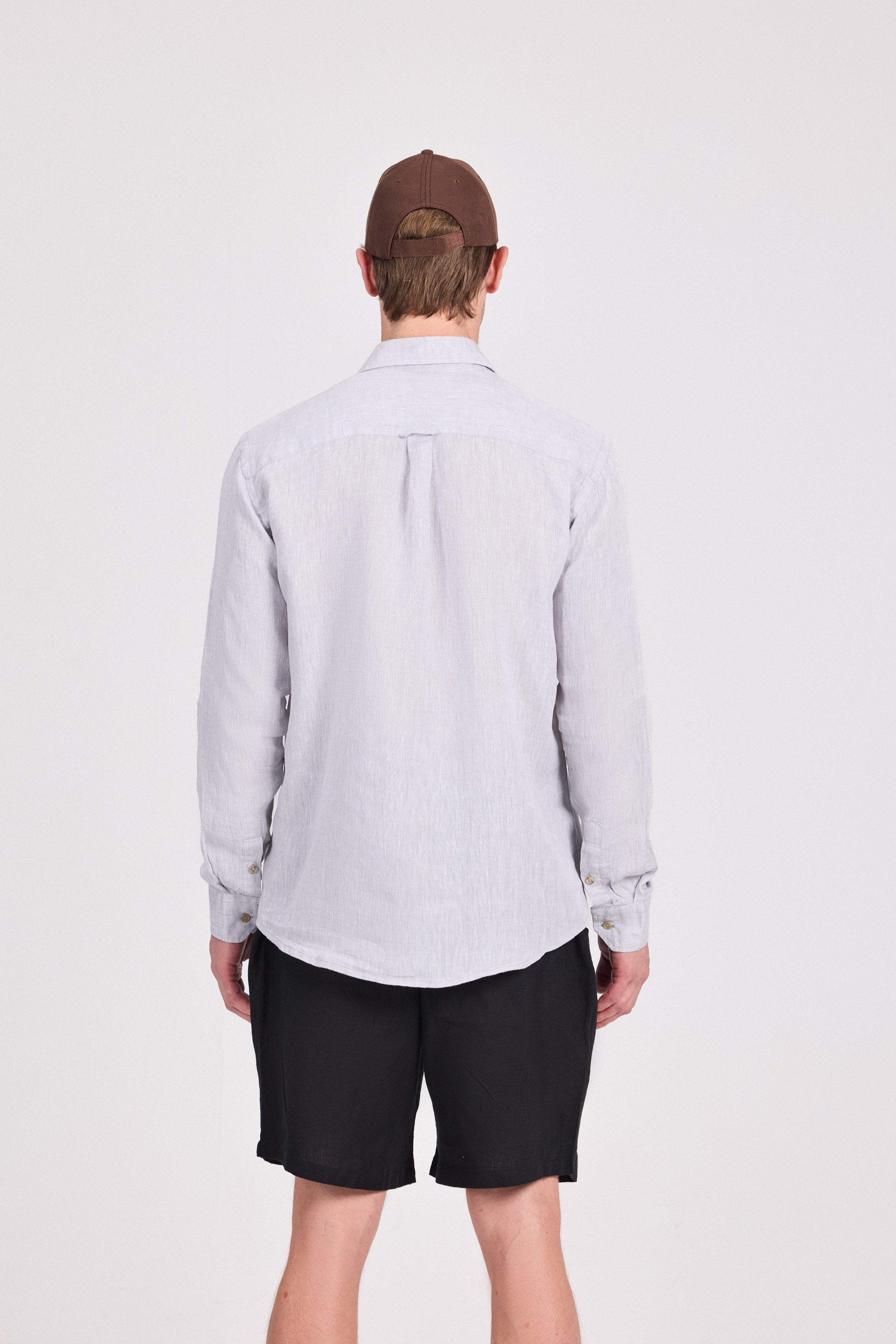 Grey Pure Linen Shirt