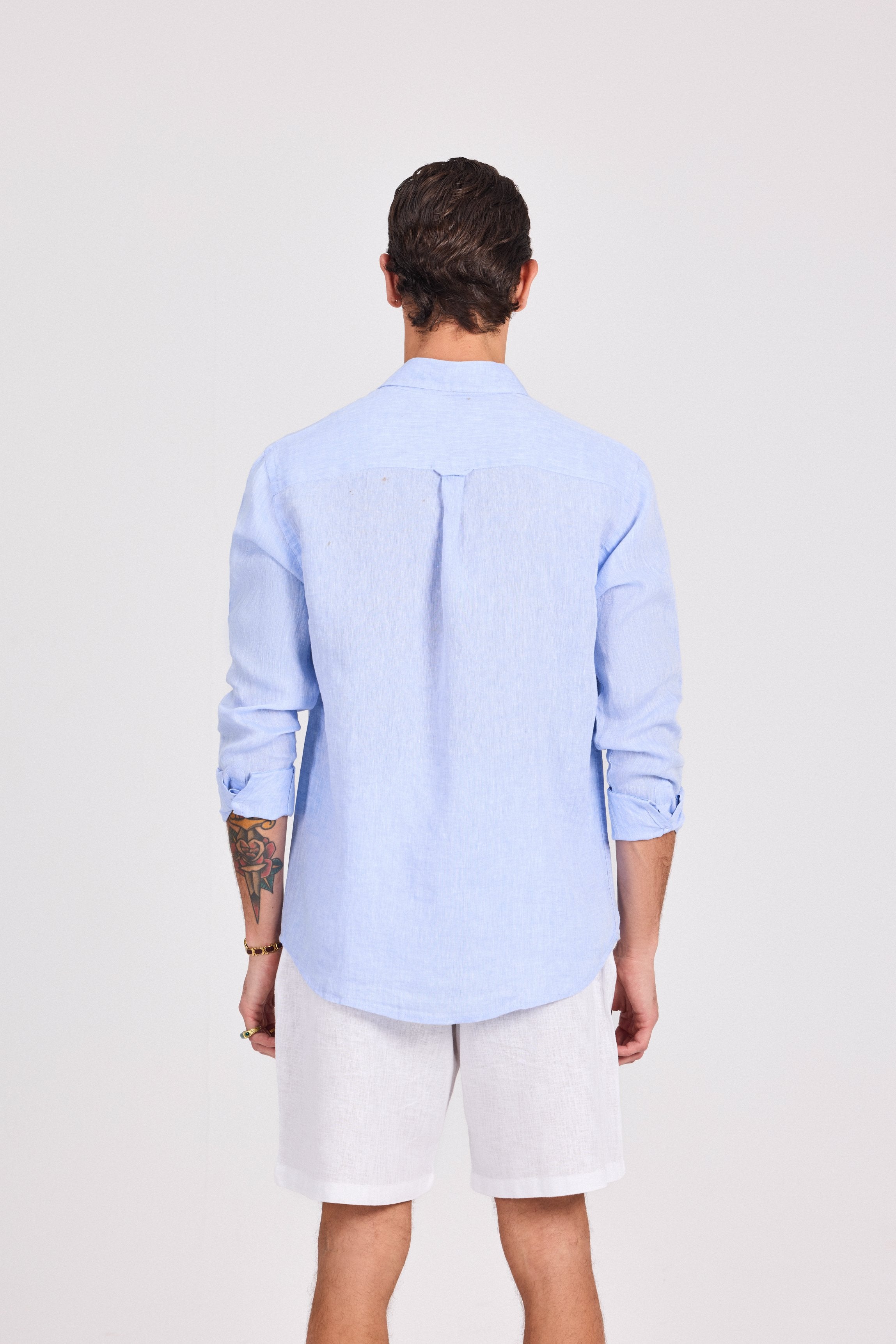 Blue Pure Linen Shirt