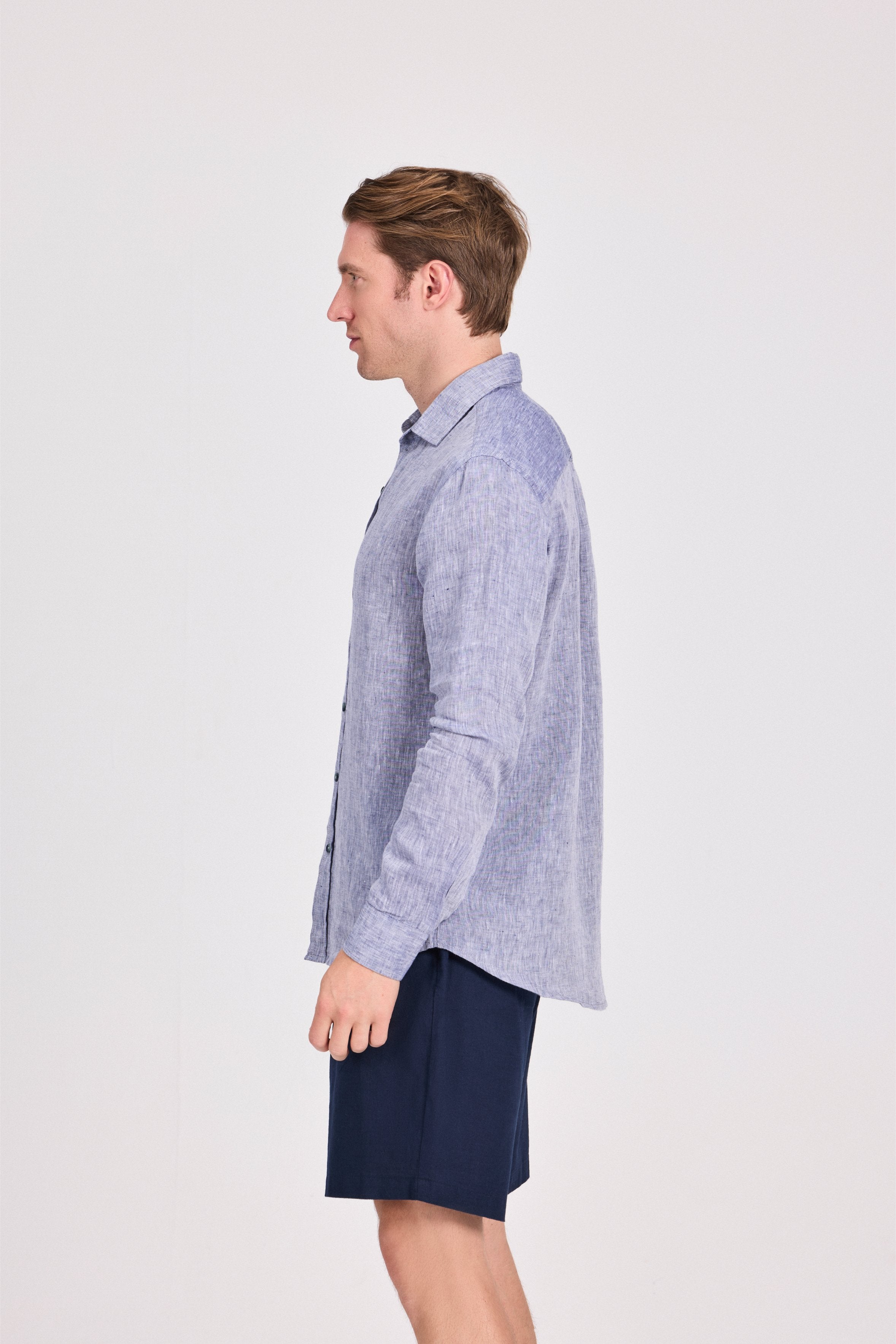 Indigo Pure Linen Shirt